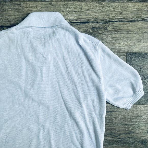 Raf Simons, Men's Cotton Sweater Polo, Light Blue, M - Picture 5 of 10